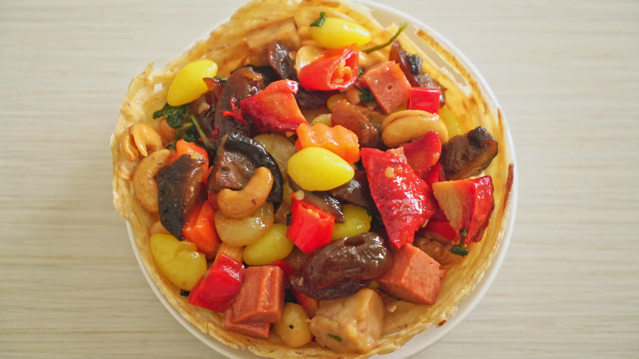 salteado de frutas y nueces chinas mixtas