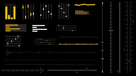 Set animation graphic futuristic HUD elements for user interface.
