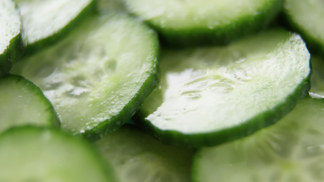 Close-up of slice cucumber