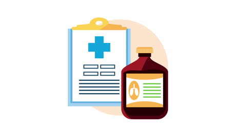 checklist and medical syrup animation