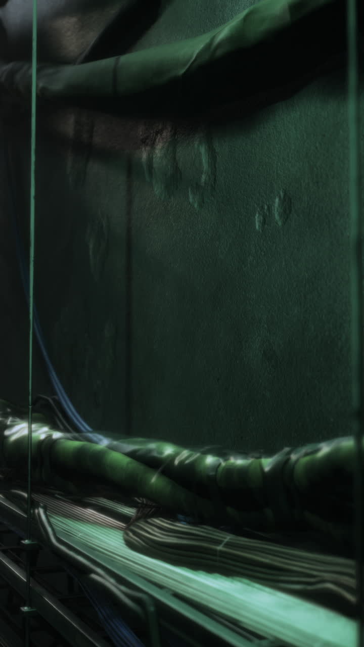 túnel subterráneo con cables y tuberías