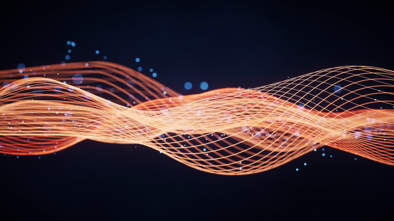 Linee a onde fluide, motivo curvo, rendering 3D