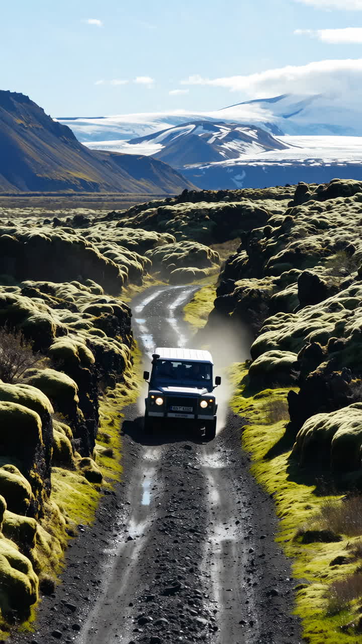 Off-Road Vehicle in Icelandic Landscape