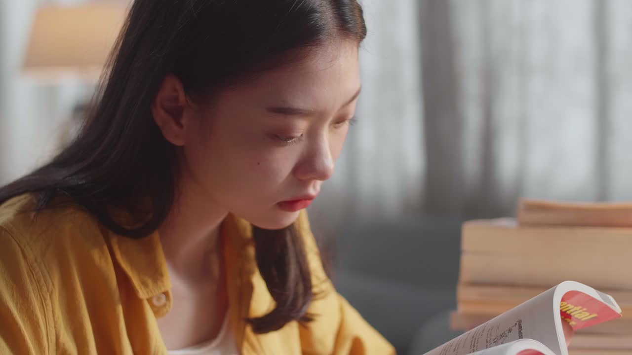 Tired Student Yawning and Sleeping