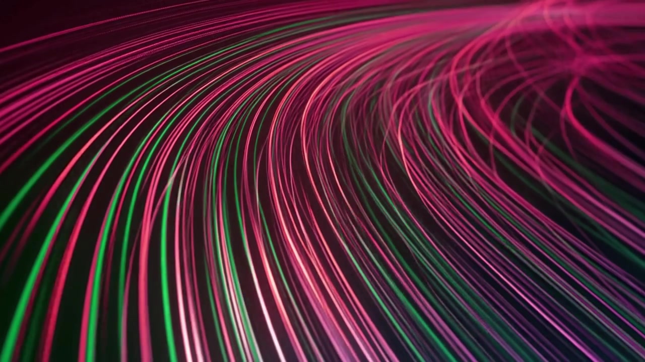 Abstract Motion Background with Glowing Pink and Green Light Trails
