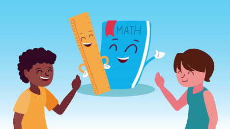 niños felices aprendiendo matemáticas