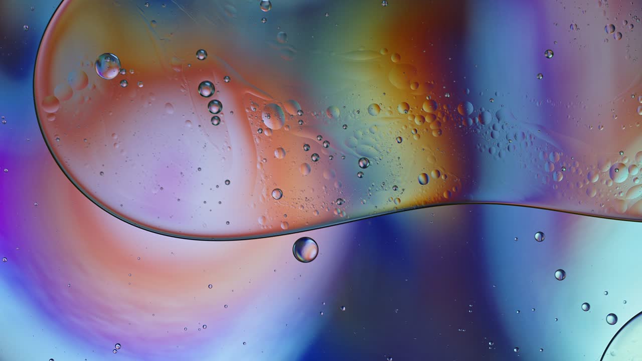 abstract colorido alimentos gotas de aceite burbujas y esferas que fluyen