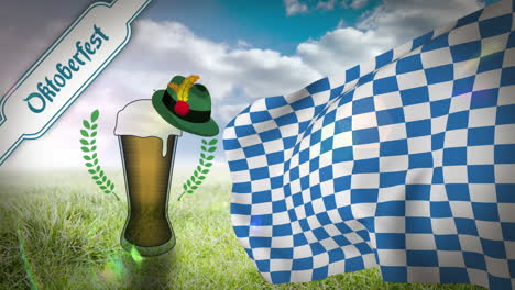 digitally generated of oktoberfest flag waving