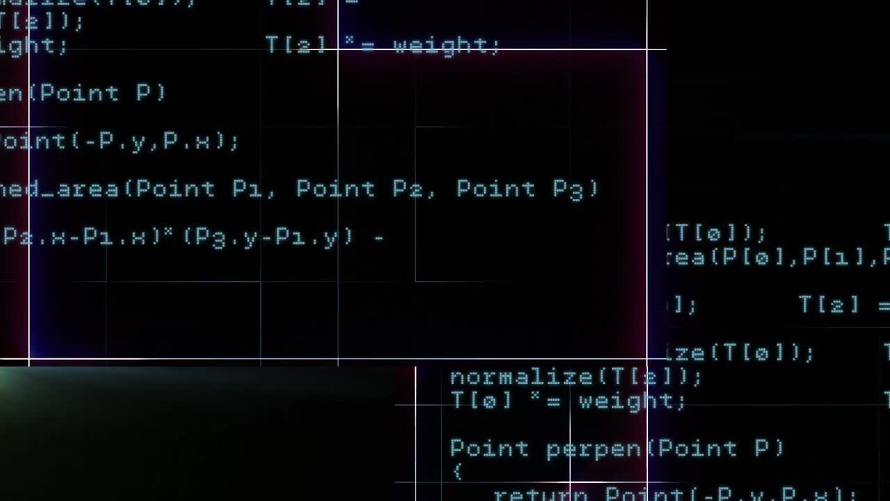 animacja linii i przetwarzanie danych na czarnym tle