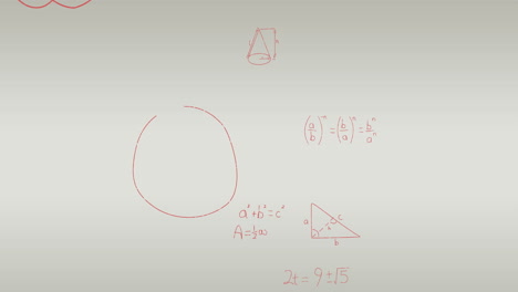 animación del procesamiento de datos matemáticos sobre un fondo blanco