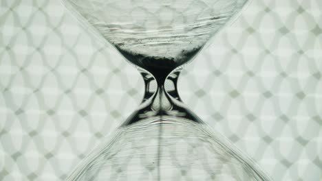transparent hourglass and bokeh lights.