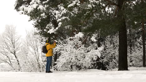 backpacker on the snow