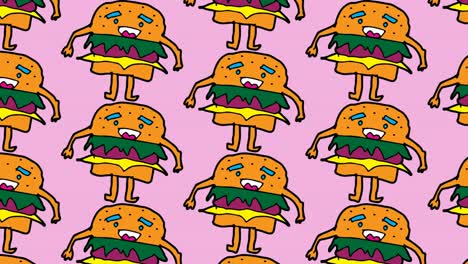 kids drawing pop art seamless background with theme of burger