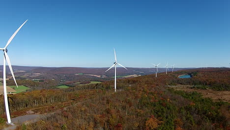 aerial view of wind turbines