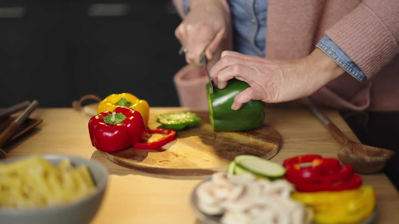 Preparing vegetables in the kitchen