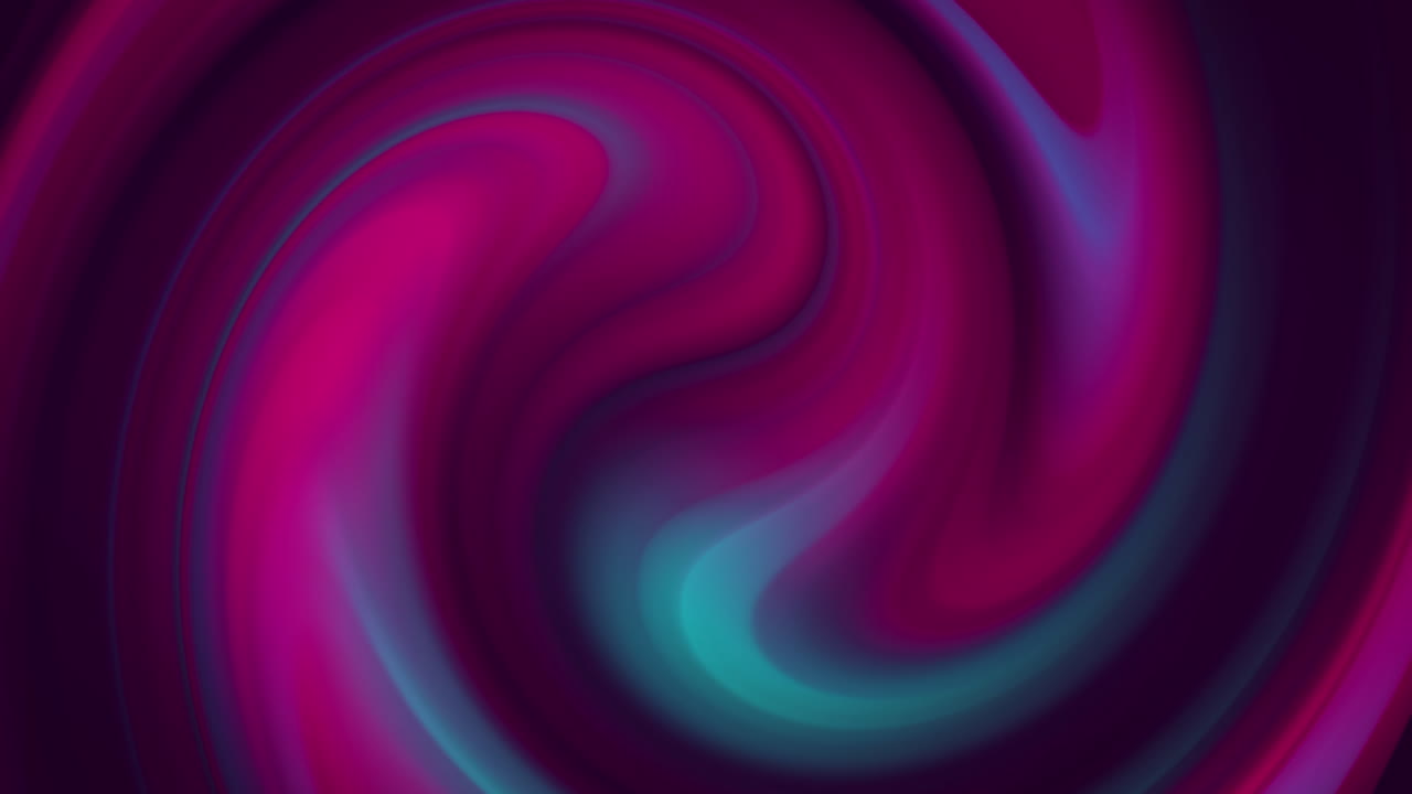 Digital animation of green and purple digital waves moving against black background