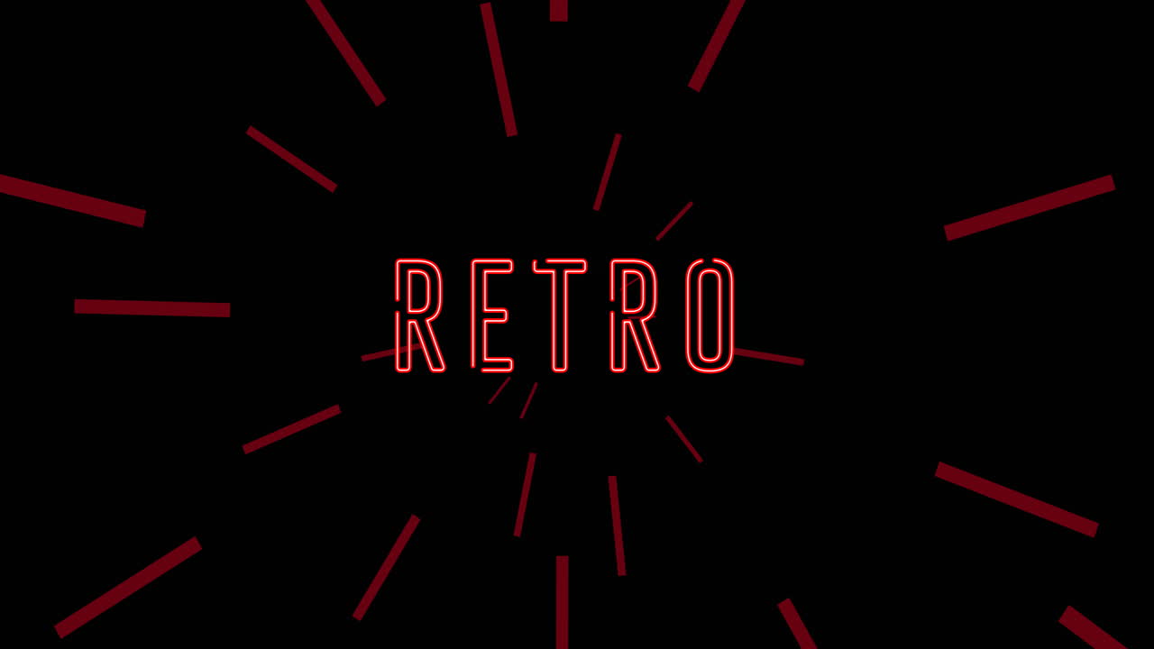 검은 바탕에 네온 레트로의 애니메이션