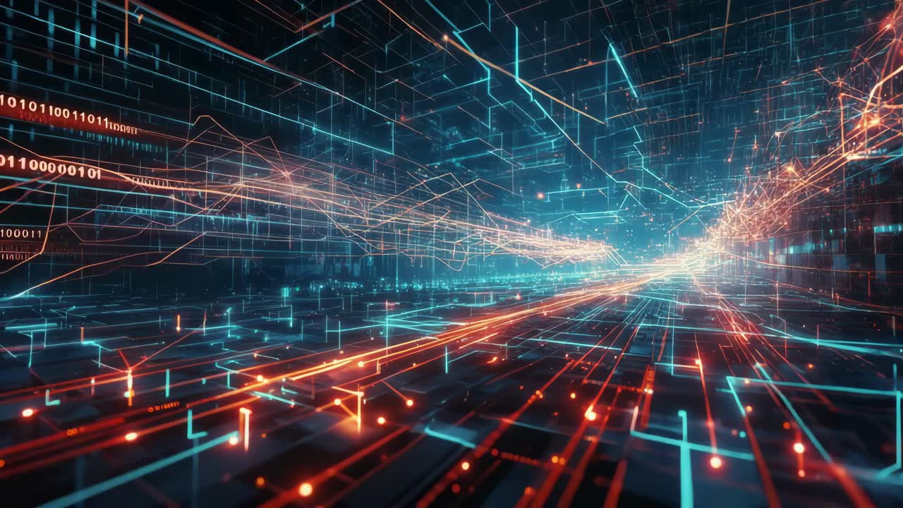 túnel digital abstracto y futurista