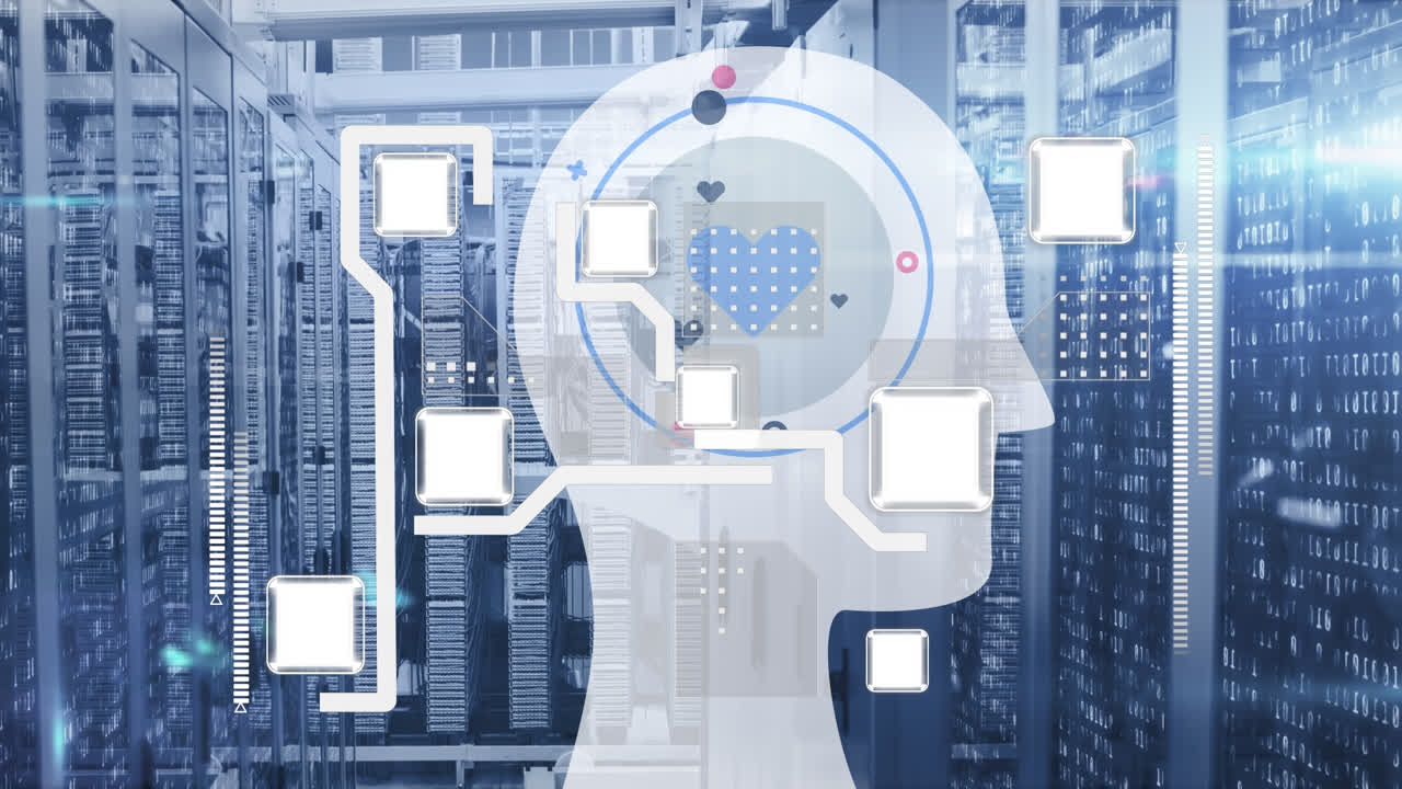 심장과 머리의 애니메이션과 서버 에서 움직이는 모양