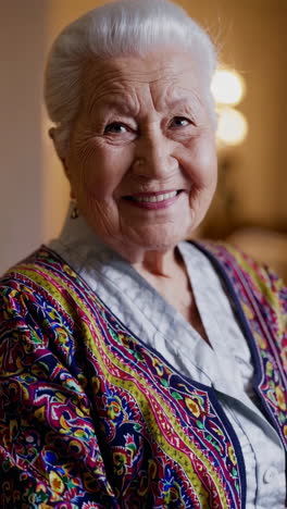 retrato de una anciana sonriente