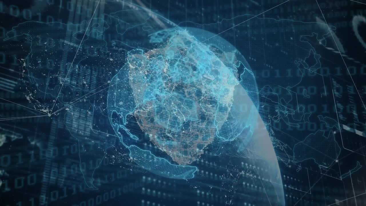Animation of globe over data processing