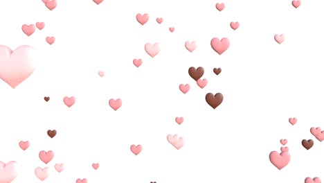 confeti en forma de corazón sobre un fondo blanco.