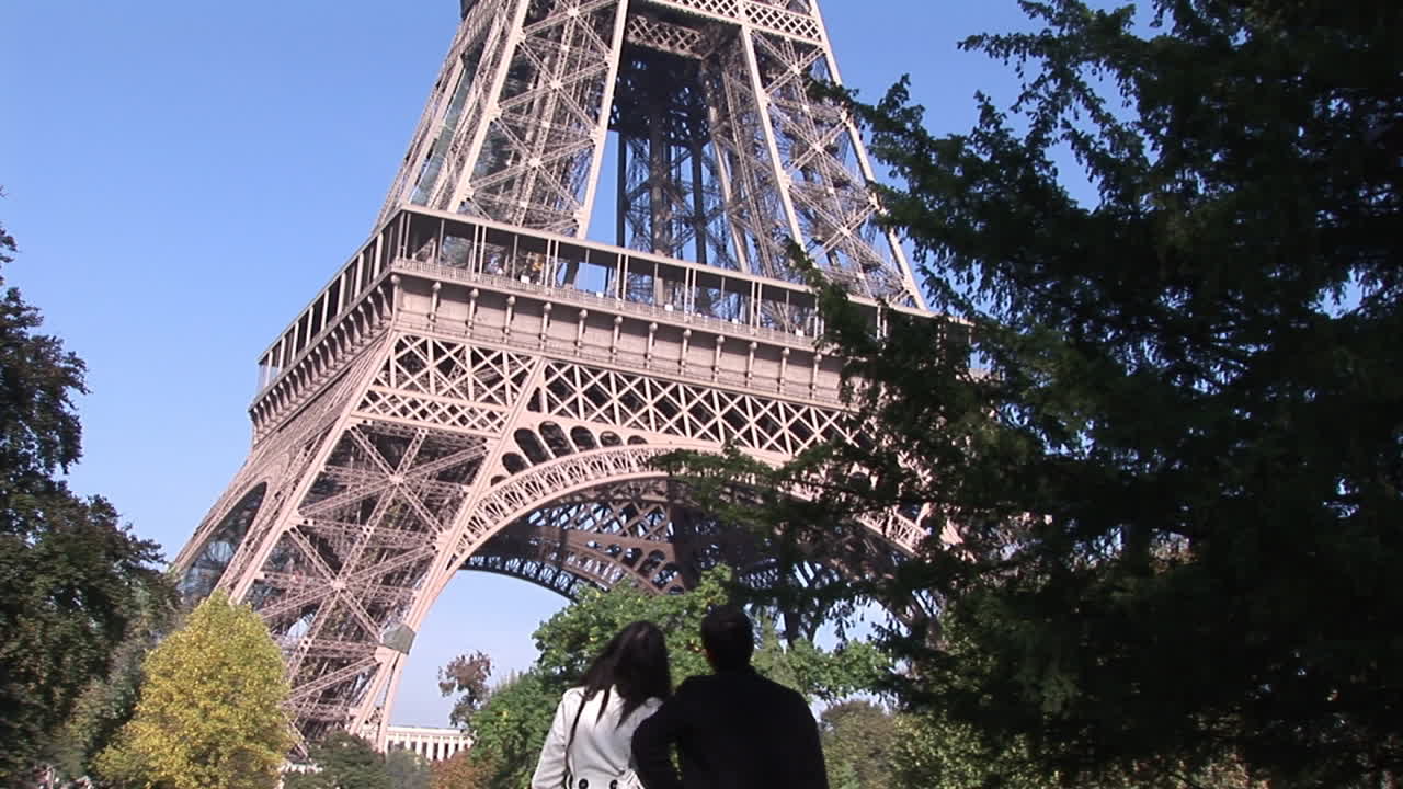Looking at Eiffel Tower in Paris