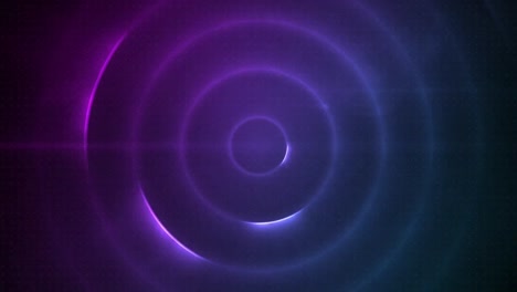 digital animation of circular abstract shapes forming against concentric circles on purple backgroun