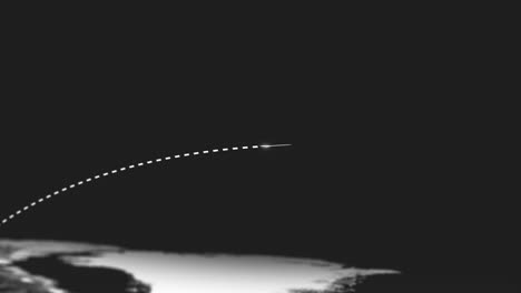 Rocket,-trail-and-animation-of-missile-launch