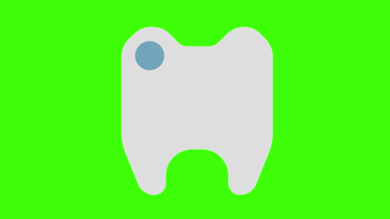 diente en un fondo de pantalla verde