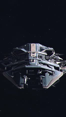 futuristic spaceship in deep space