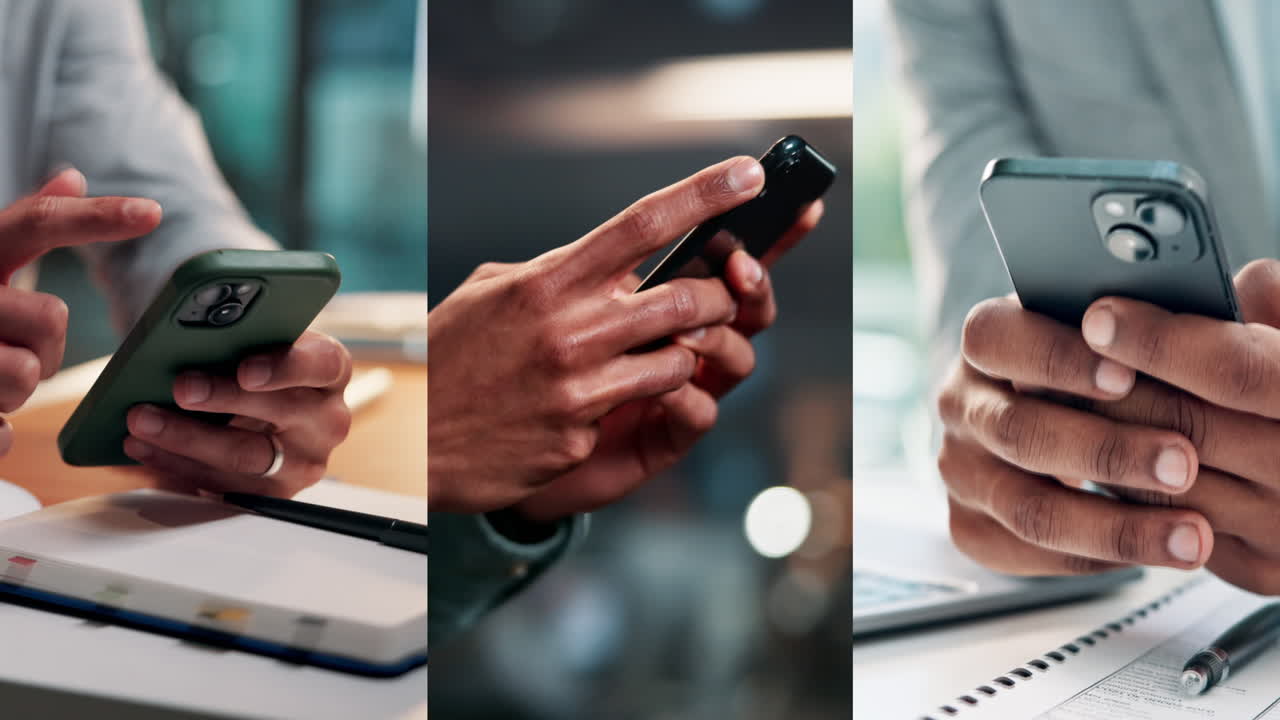 Hands Typing and Scrolling on Smartphones in a Split Screen View