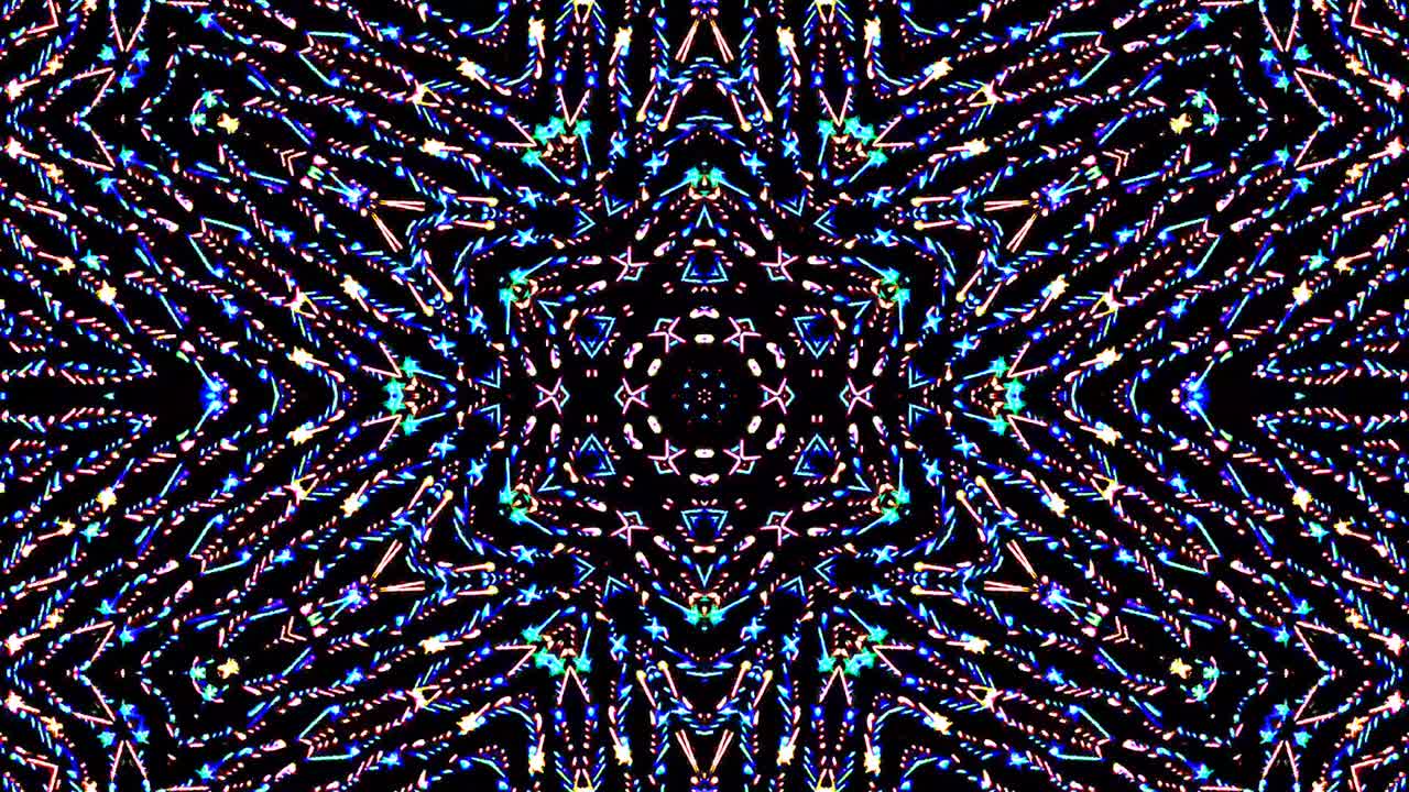 Beautiful abstract kaleidoscope that shines, a radiant light that regulates the subtle movements