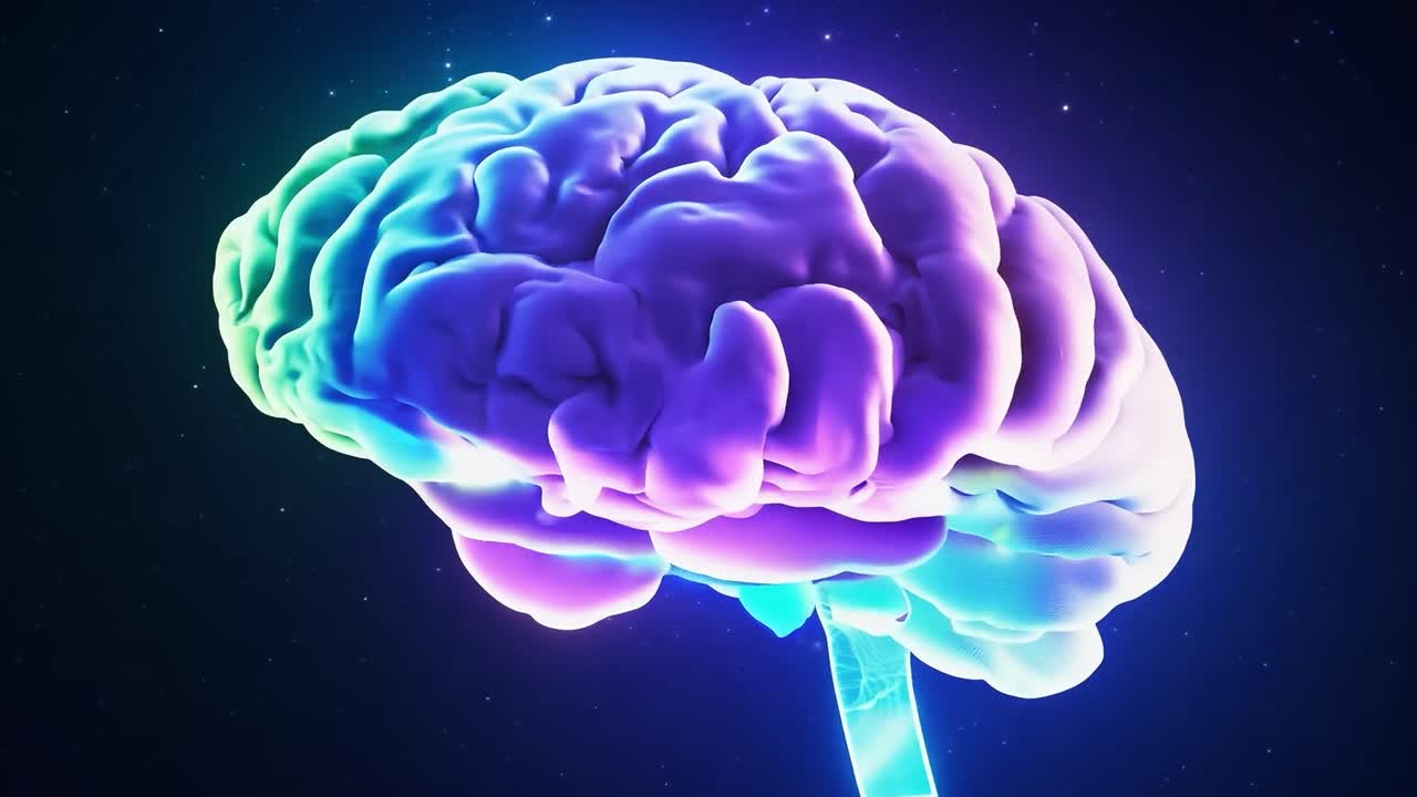 다채로운 인간의 뇌의 3d 모델