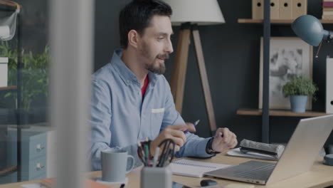 man working from home or office