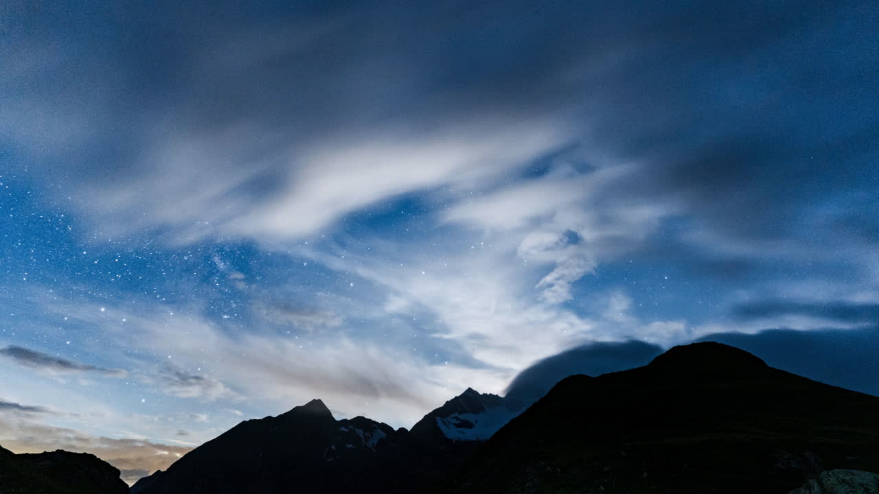 Milky Way over mountains at night, serene and awe-inspiring view