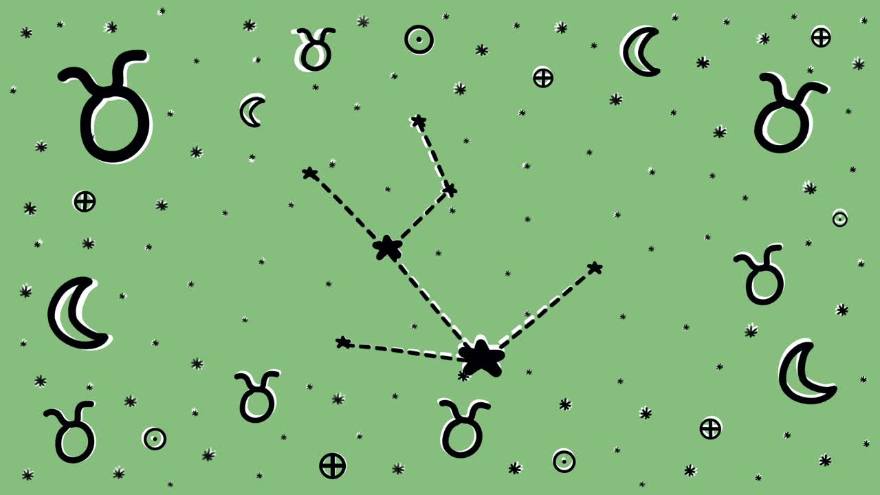 animación de stop motion dibujada a mano de símbolos y constelaciones de signos del zodiaco