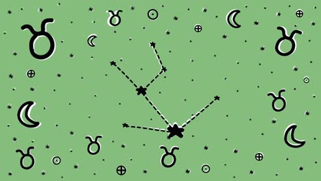 hand drawn stop motion animation of zodiac sign symbols and constellations