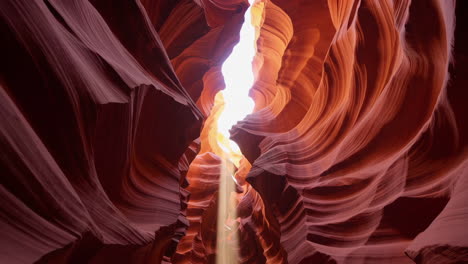 antelope canyon with a dramatic light beam