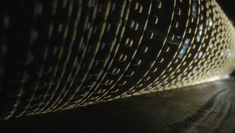 close-up of a film reel