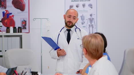 specialist doctor presenting research informations