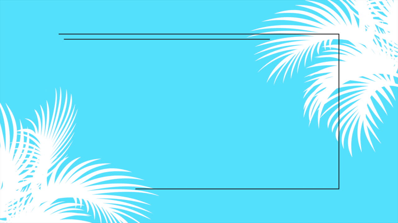 Tropical palms with frame for text
