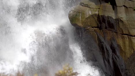 Stunning-View-Of-Foamy-Water-Of-Nooksack-Falls-Flowing-From-Steep-Rocky-Cliffs-In-Washington-State