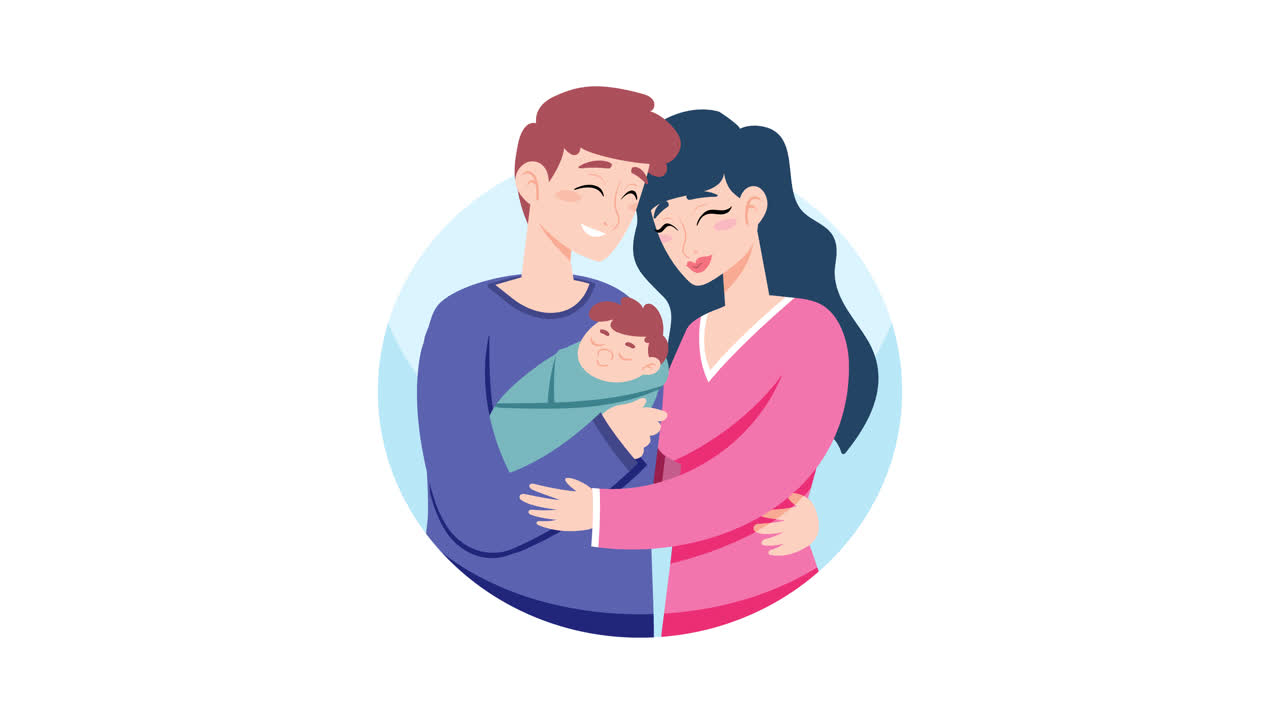 Happy Family with Newborn Baby
