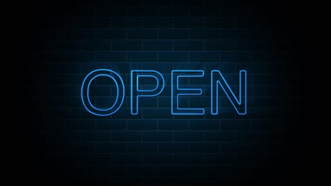 open text on neon sign. night bright advertisement. 4k motion design animation