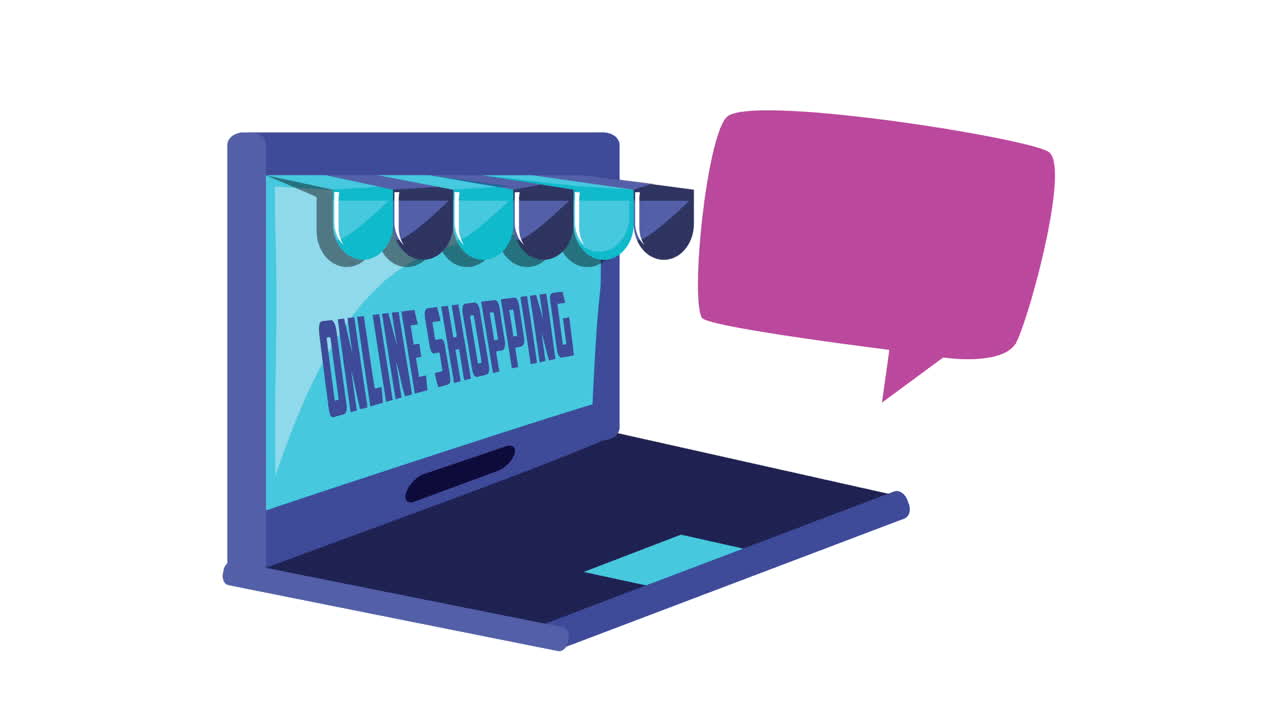 노트북 장치에서 온라인 쇼핑 글자