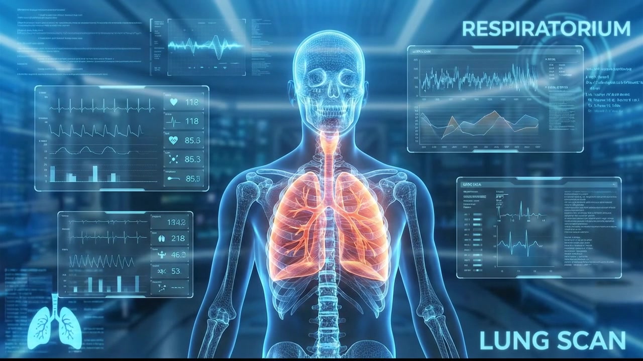 Medical scan of human respiratory system