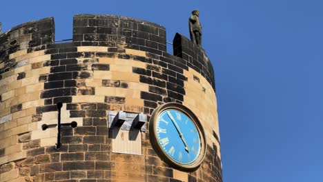 alnwick castle clock tower close up