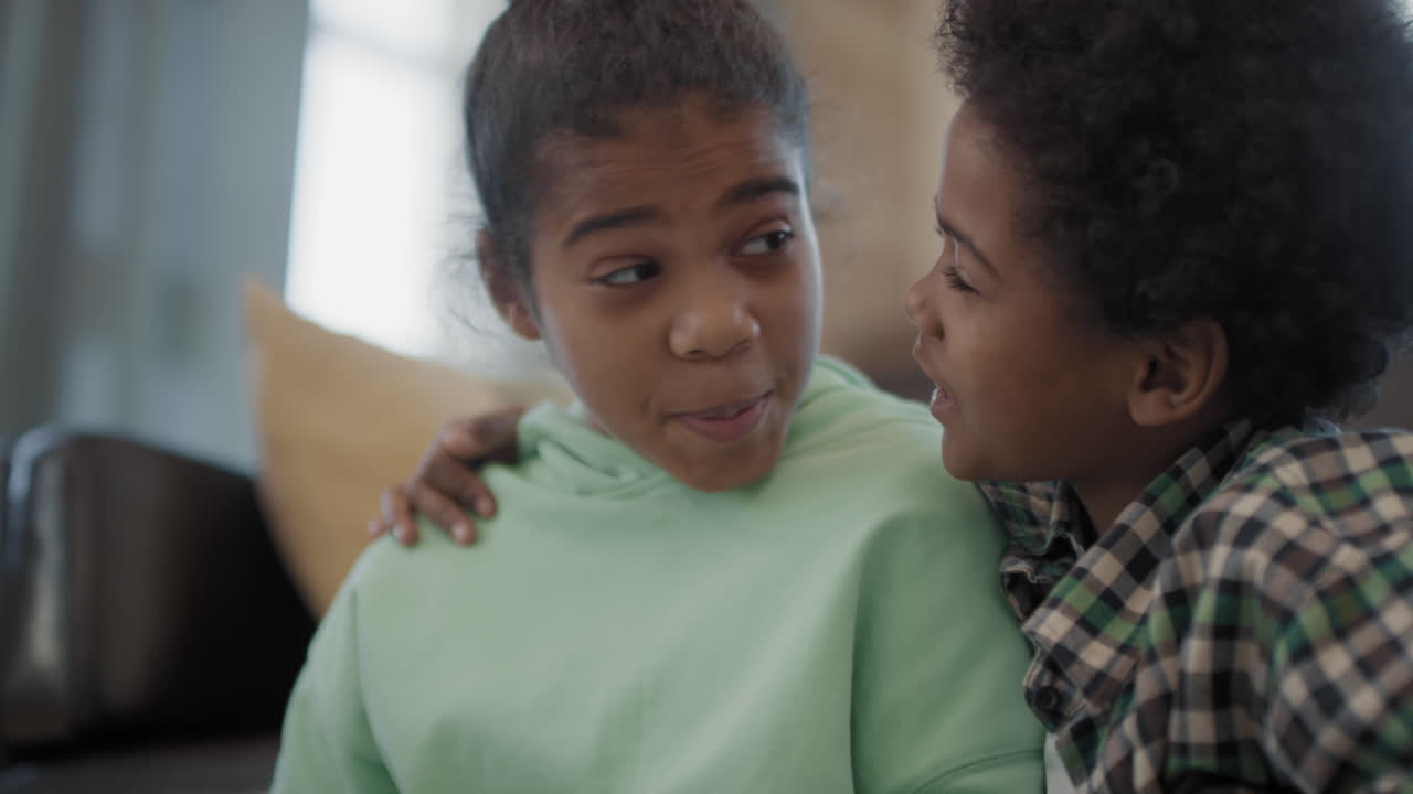 Little Afro Siblings Spending Time Together