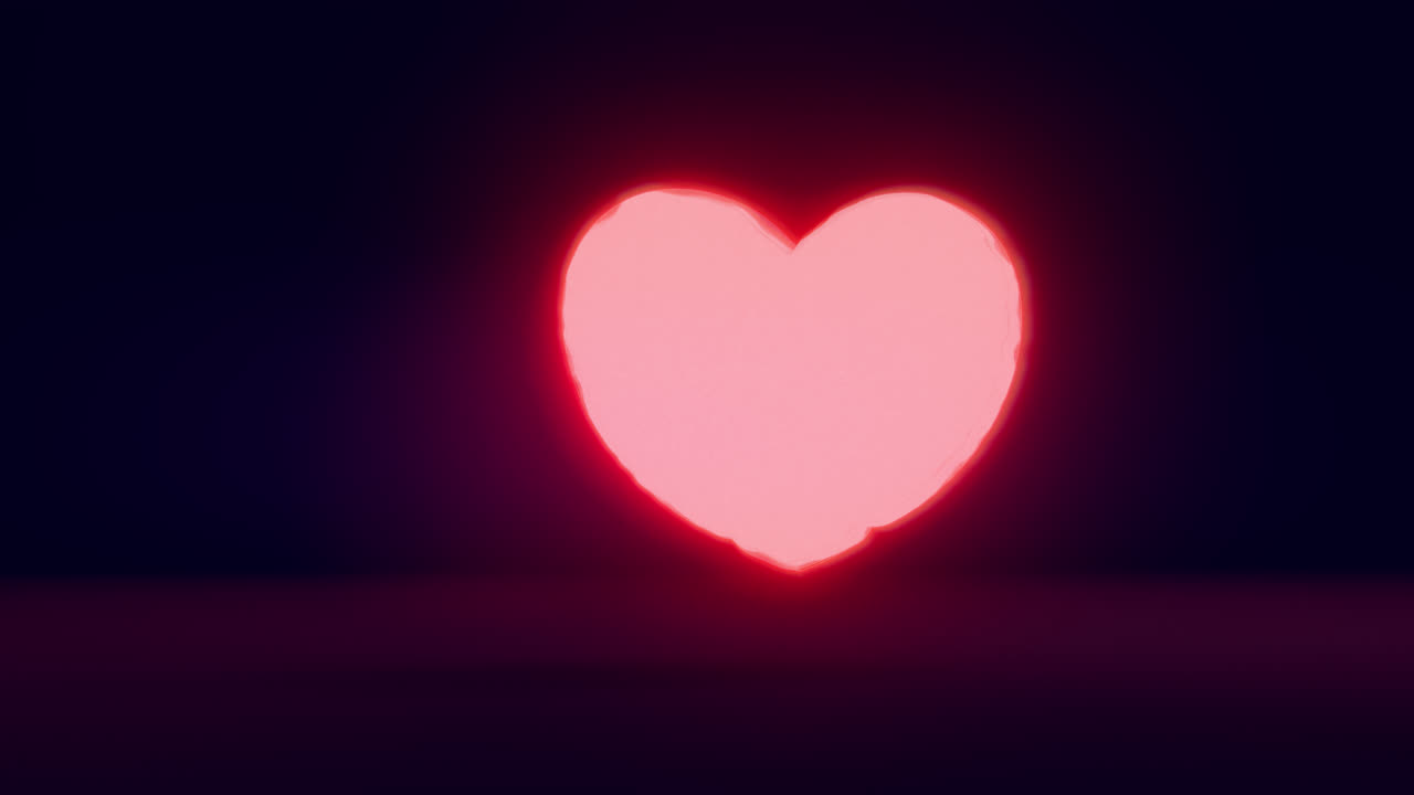 Red energy heart shapes on a dark background